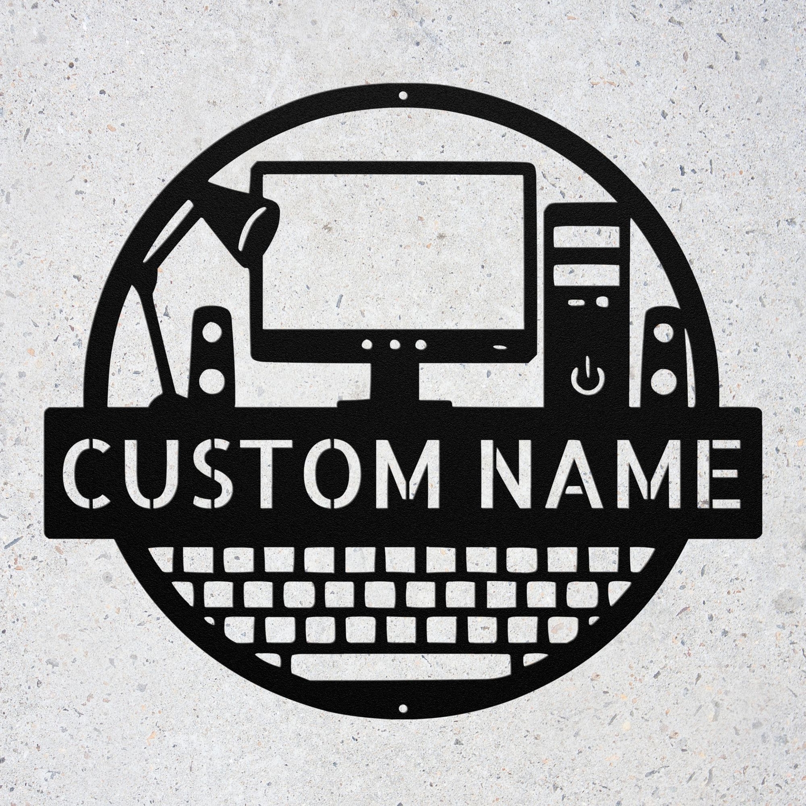 Custom Computer Metal Sign Personalized Tech Office Wall Decor Plaque Gift Gamer