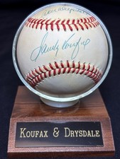 Sandy Koufax Don Drysdale Autographed Baseball - Full JSA Letter of Authenticity