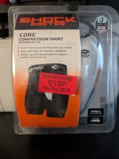 Mens Shock Doctor Core Compression Black Short Lg Bioflex Cup Size Large L