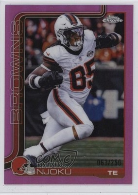 2025 Topps Chrome Pink Refractor 63/250 David Njoku #69 0q4s