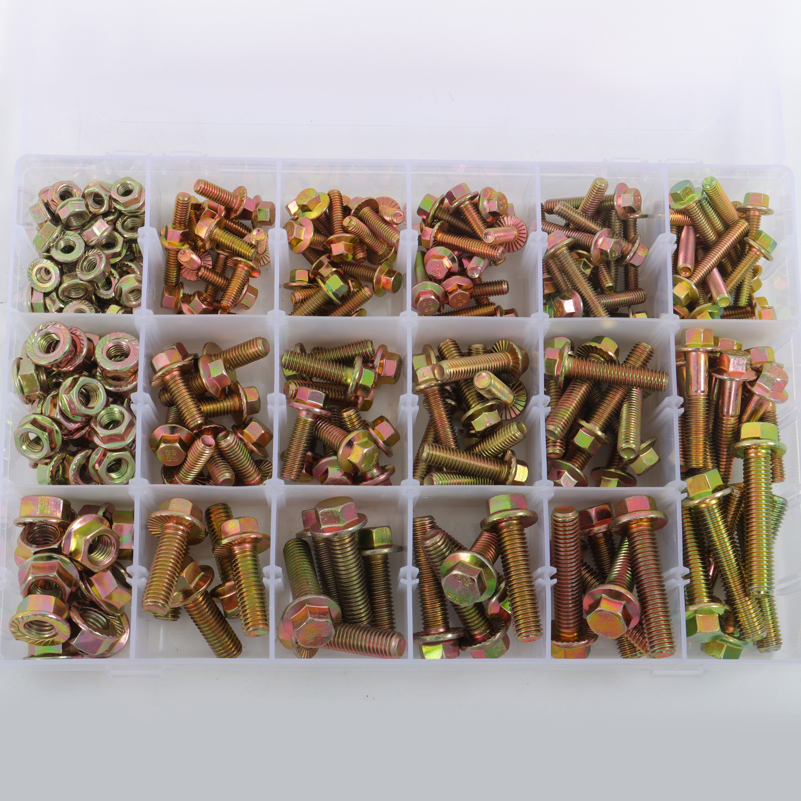 245Pieces Grade 8.8 Flanged Bolts And Nuts Kit Metric Flanged M10 M8 M6 ±0.005mm