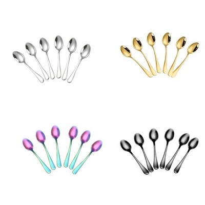 6Pcs Stainless Steel Mini Spoon For Coffee Tea Dessert Appetizer And Cold Treats