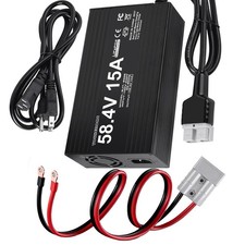 48 Volt 58.4V 15A LiFePO4 Battery Charger for 48V 51.2V Lithium Battery