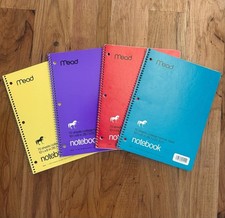 Lot Of 4 Vintage 1985 Mead Spiral Notebook Co...