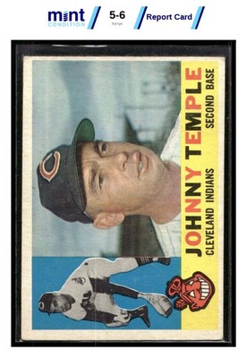 1960 TOPPS JOHNNY TEMPLE 500 EXMT MCG 6 BASEBALL CLEVELAND INDIANS