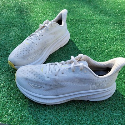 Hoka One One Clifton 9 White/Lemonade Wide - Women's Runnig Shoes