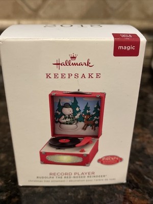 Hallmark Christmas Ornament Rudolph Misfit Toys Record Player Lights Sound 2018