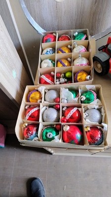 Christbaumschmuck 22 bunte Weihnachtskugeln Glas (LAUSCHA ), Weihnachtkugeln alt