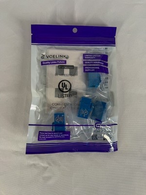 VCELink 4 Port Ethernet Wall Plate Blue