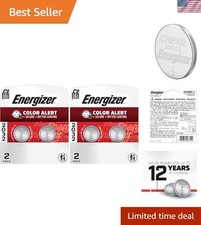 2 Pack CR2032 Coin Batteries - 3V Lithium, 12- Shelf Life, Child-Safe Design