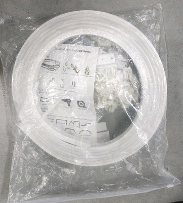 Flexible Ceiling Track PVC White 16FT For Curtains RV Shower etc w/screws clips