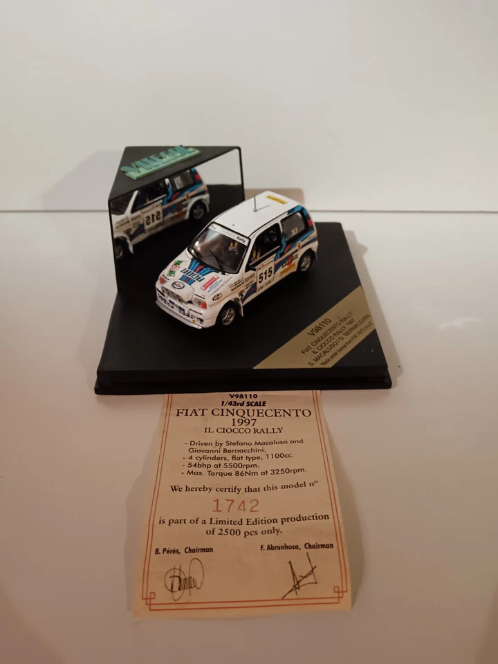 Fiat Cinquecento Rally #515 Il Ciocco Rally Macaluso 1997 Vitesse 1/43 - Photo 3/4