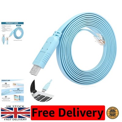 FTDI 6FT/1,8m USB auf RJ45 Kabel für Cisco Router & Switches - RS232 Konsole...