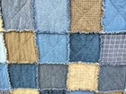 Handmade Shades of Blue and Tan Flannel Rag Quilt!  Farmhouse ~ Country ~ Plaids — photo 5