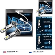 Nineo CSP Chip LED Fog Light Bulbs NINEO H3 LED Fog Light Bulbs - CSP Chips 6500K 800LM Cool White Extremely Bri...