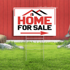 Home For Sale Arrow Indoor Outdoor Yard Sign with metal stakes