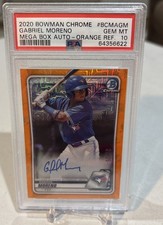 2020 BOWMAN CHROME MEGA BOX GABRIEL MORENO PROSPECT AUTO # 21/25 MOJO PSA 10