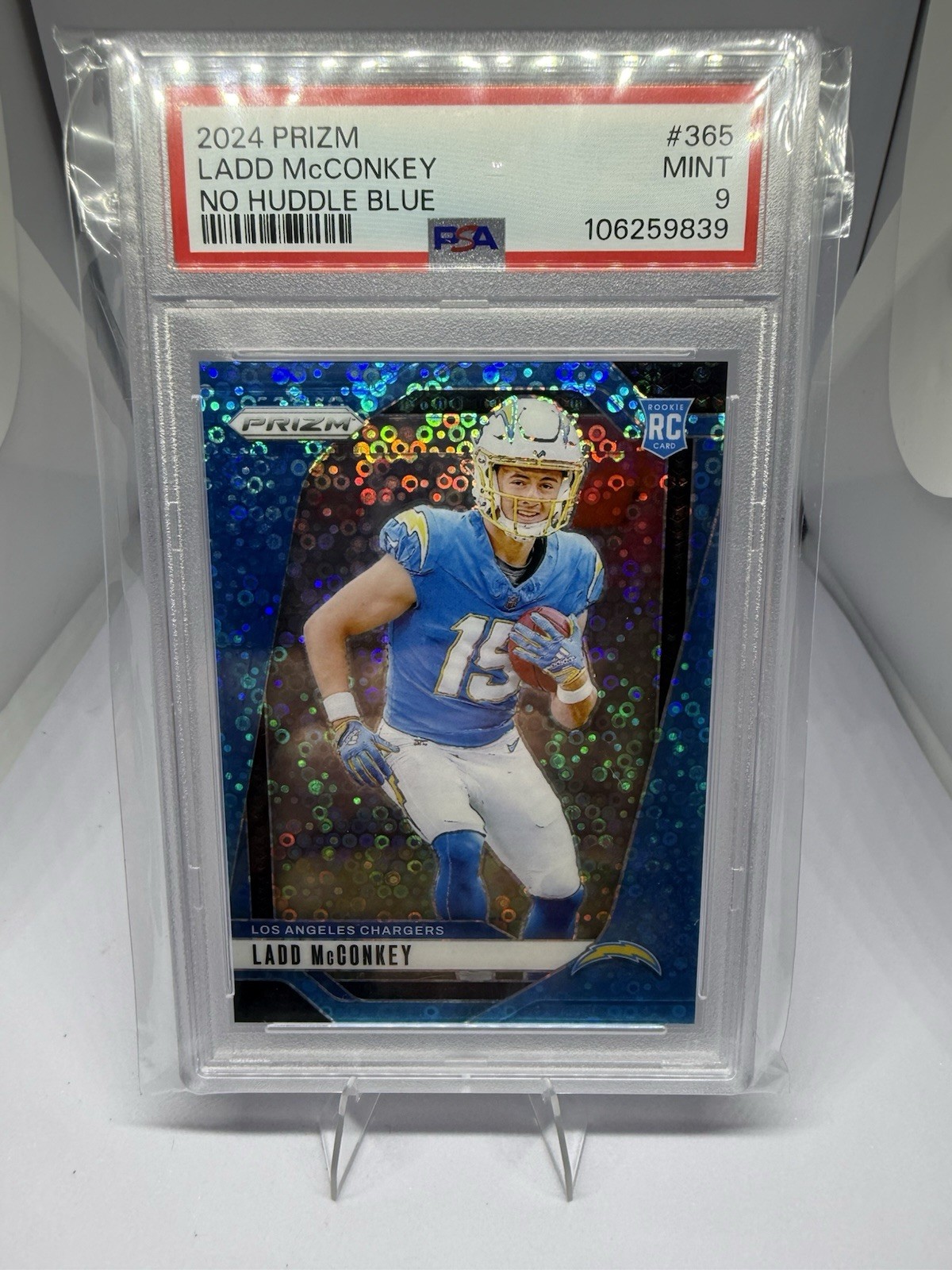 2024 Panini Prizm - Rookies Ladd McConkey #365 No Huddle Blue Prizm /99 (RC)