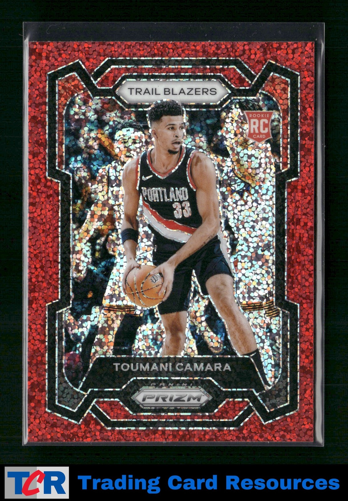 2023-24 Panini Prizm #164 Toumani Camara Prizms Red Sparkle