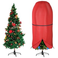 Christmas Tree Cover with Adjustable Straps, Upright Xmas Tree Storage Bag wi