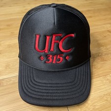 UFC 315 Montreal Quebec Canada MMA Black Red Foam Trucker Mesh Snapback Hat NICE