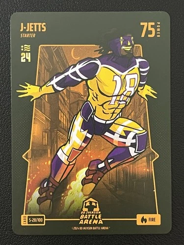 2024 Bo Jackson Battle Arena J-Jetts Justin Jefferson Fire #S-28/100 Starter