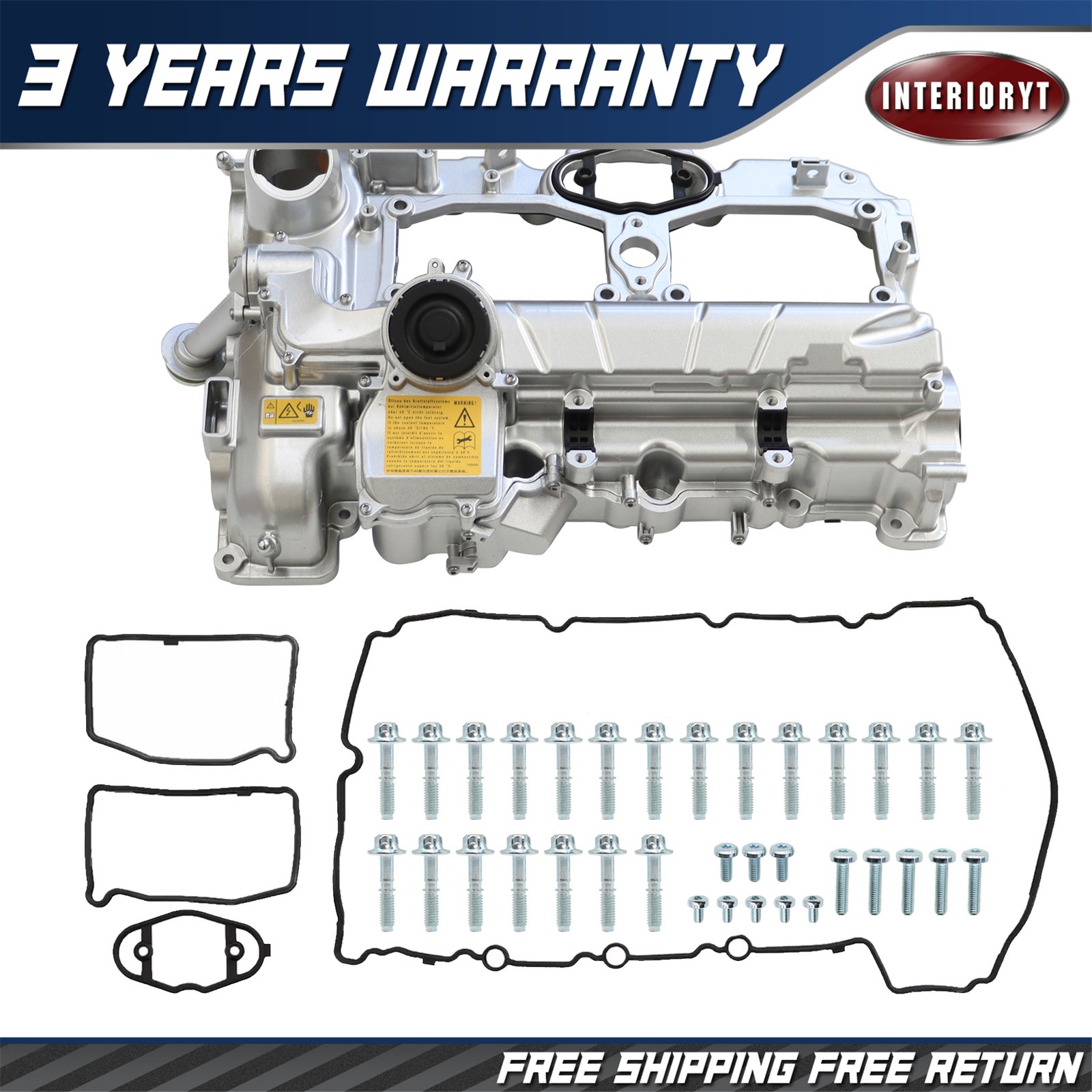 ALUMINUM Valve Cover Kit For 12-18 BMW N20 320i 328i 528i X1 X3 X5 Z4 L4 2.0L