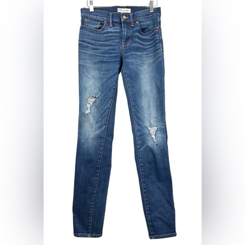 MADEWELL Distressed Jeans Skinny Skinny Indigo Blue Denim 5-Pocket Women's 27