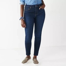 Women  s Sonoma Good For Life Curvy Skinny Jeans Sz 14 Dark Wash