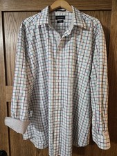 Paul Fredrick Men's Classic Fit Non-Iron Plaid Dress Shirt 19x36 Long Sleeve