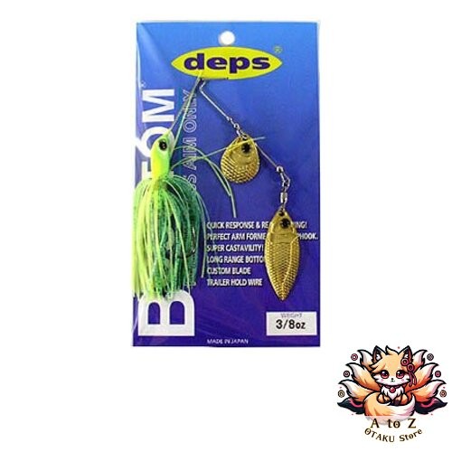 NEW Deps Spinnerbait B Custom Tandem Willow 3/8oz Lime Chart #04 - Image 1