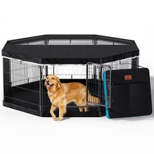 Dog Playpen Plus Storage Bag for Camping, 24" H Portable Dog Pen with Extra H...