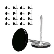 100pcs Upholstery Thumb Tacks 7/16 in Heavy Duty Flat Head Push Pins Black Decor