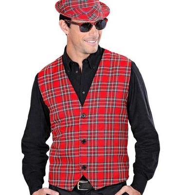 WIDMANN Unisex Red Tartan Vest