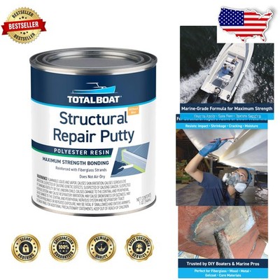 Marine Grade Polyester Putty - 32oz Structural Fiberglass Filler for Boats