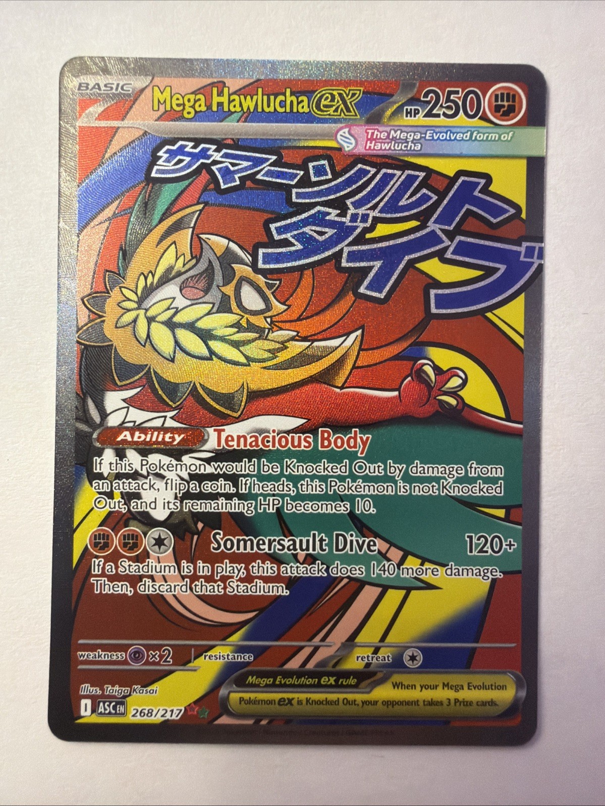 Mega Hawlucha EX Ascended Hero’s 268/217 Near Mint Mega Attack Rare