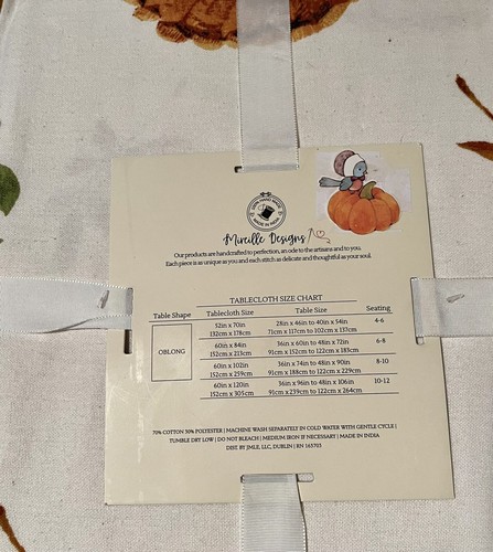 AUTUMN /THANKSGIVING cloth 60x84 tablecloth & 6 napkins New - Picture 4 of 4