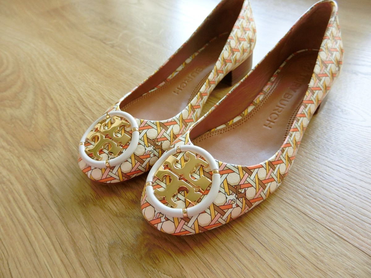 TORY BURCH Multi-Logo Print Leather Benton 25mm Ballet Pumps Canin - Main Image