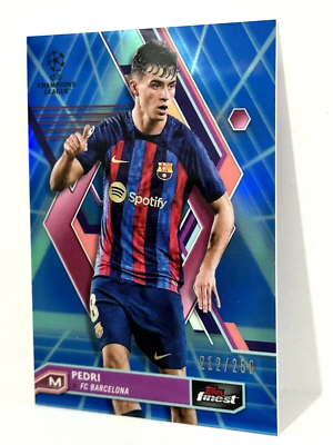 2022-23 Topps Finest UCL FC Barcelona Pedri Blue/Aqua Vaporwave