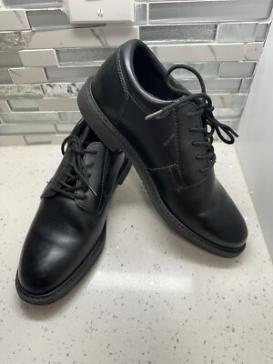 Bates Mens High Shine Black Leather Lace Up Oxfords Shoes  display picture 1