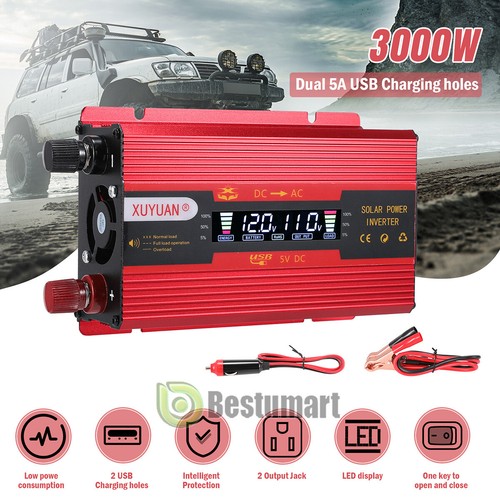 6000W Car Power Inverter DC 12V To AC 110V Pure Sine Wave Solar Converter Car RV - Picture 79 of 96