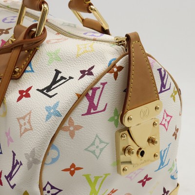 LOUIS VUITTON Monogram Multi Color Speedy 30 Hand Bag Blanc M92643 