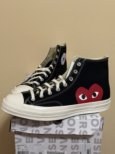 Converse x Comme des Garcons Play Chuck Taylor All-Star 70 Hi Black Red Sz 12US