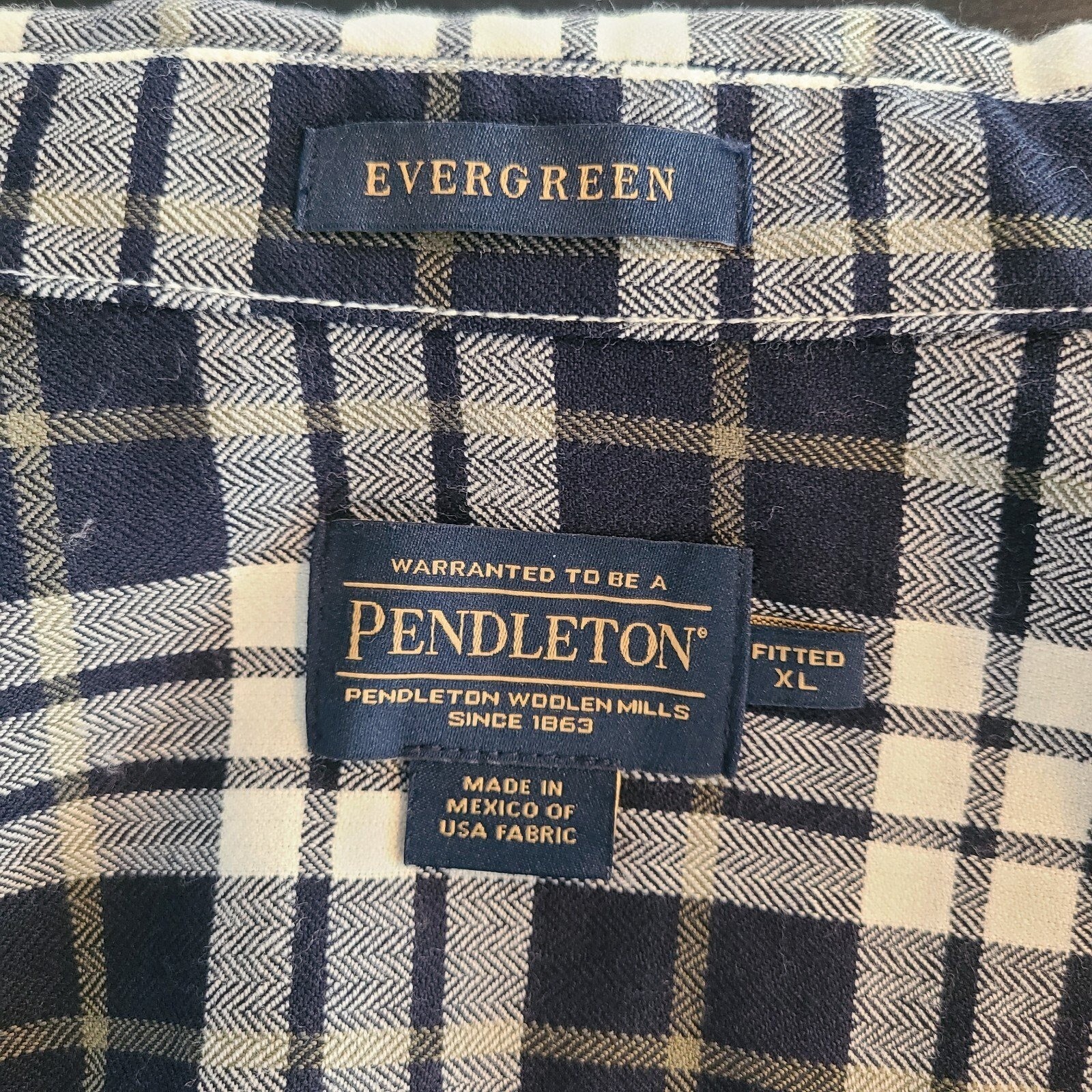 Pendleton Evergreen Button Down Virgin Wool Shirt… - image 4