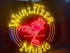 Wurlitzer Trumpet Jukebox Vintage Neon Sign Light Lamp Bar Man Cave Decor 24
