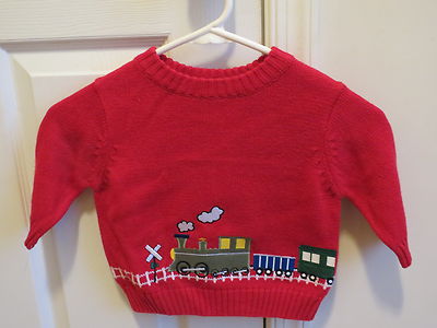 Pull Garçon J. Khaki Thème Train - Taille 12 Mois, Beige, Coton/ramie, Occasion Très Bon état
