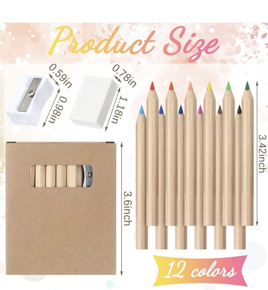 20 Boxes/240Pcs Mini Drawing Colored Pencils Bulk,3.5 Inch Portable Short Fat... - Image 3 of 4
