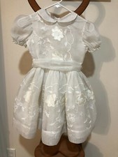 Beautiful..Vintage 1950's Miss Quality Girls Sheer White Party Dress No size tag