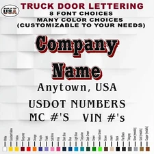 Set of Custom Vinyl Truck Door Lettering | Company Business Truck Door Lettering