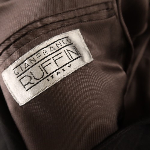 Gianfranco Ruffini Suit M Gray Pinstripe 100% Wool Worsted Twill 43R 35x29 - Picture 7 of 23